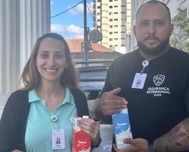 CHSL recebe doa��o de 84 litros de leite arrecadados durante Congresso Jur�dico da FDSM